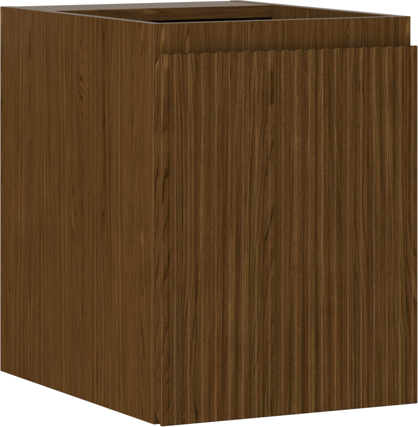 Mexen Rivel szafka łazienkowa podumywalkowa 35 cm, 1 drzwi, ryflowana, orzech - 91A21-03547-1-BF86