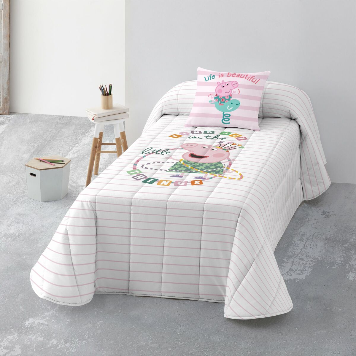 Colcha peppa pig find joy multicolor