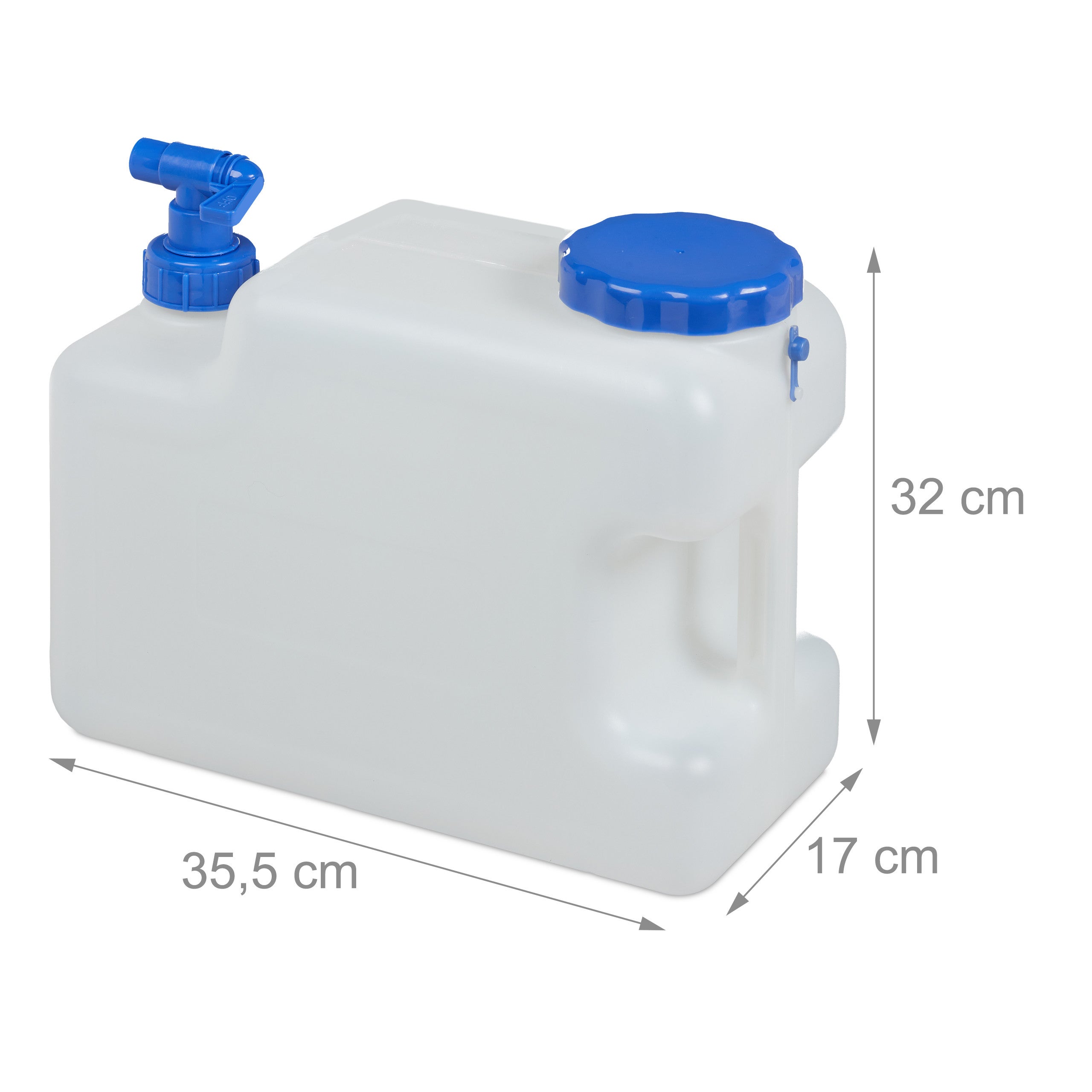Jerricane d’eau avec robinet, couvercle à visser, bidon à eau de camping, 12 L, Sans BPA, blanc, Relaxdays - 4
