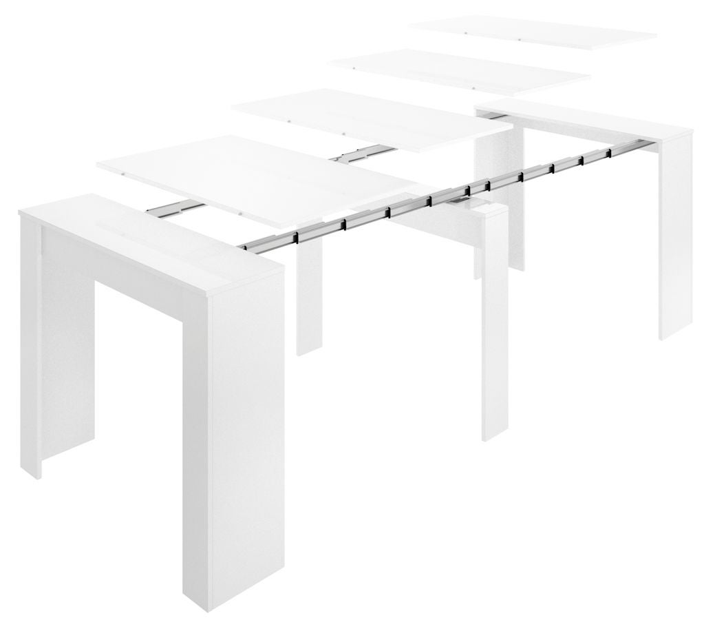 Console extensible en table 4-10 personnes - Decor blanc - L 239 x P 90 x H 77 cm - KIONA - 4