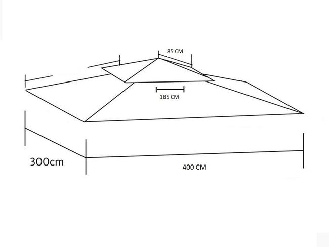 Telo Copertura Gazebo Koem Rodi 3x4 Mt - Ecrù Impermeabile Con Airvent - Foto 4