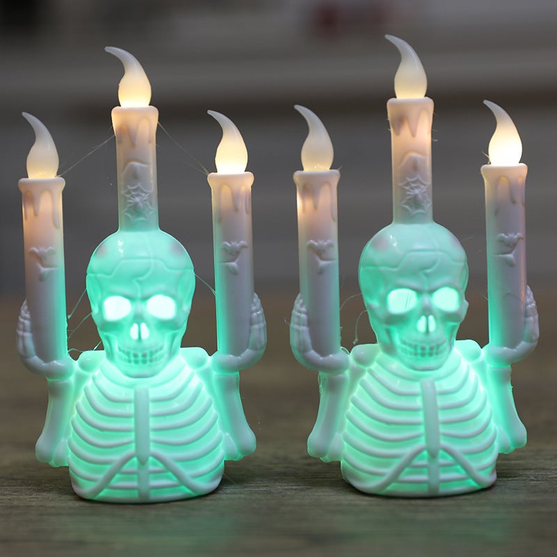 12 pięknych lamp stojących w kształcie czaszki na Halloween, dekoracja na imprezy świąteczne.