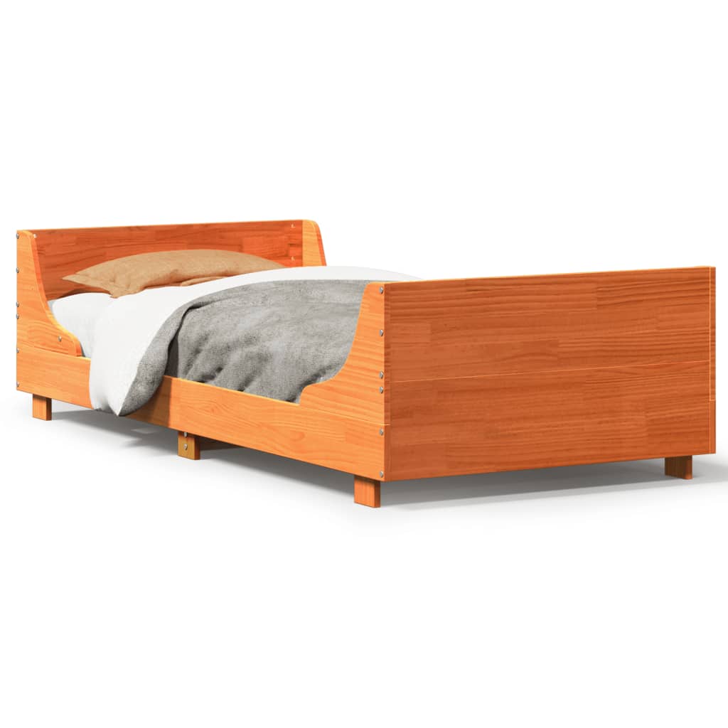 Łóżko Drewniane Rama Łóżka Sofa Brązowe Do Sypialni Pokoju 100x200 cm