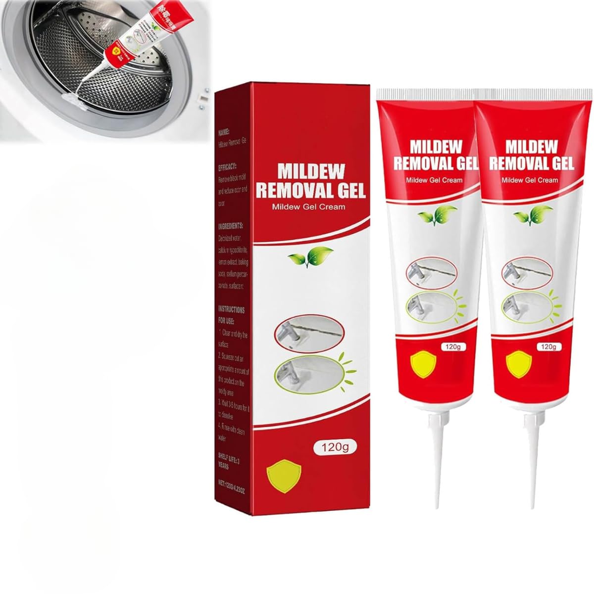 2 sztuki środka antypleśniowego, czyszczącego do ścian i sufitów, przeciwplami i pleśni, 120 g, pasta