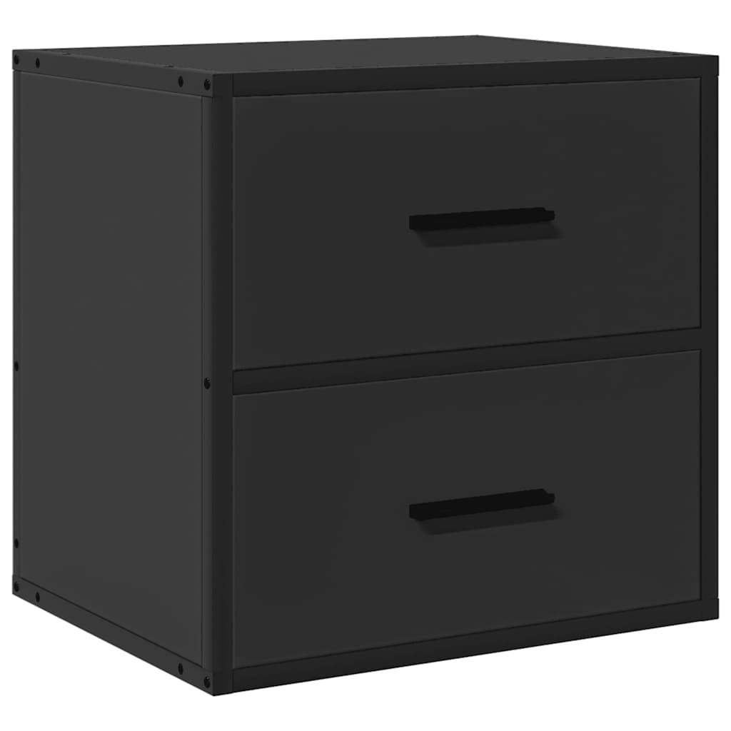 Metallbude Comodino Sospeso Nelio 47x17x25 Cm - Metallico Nero, Moderno, Antiurto