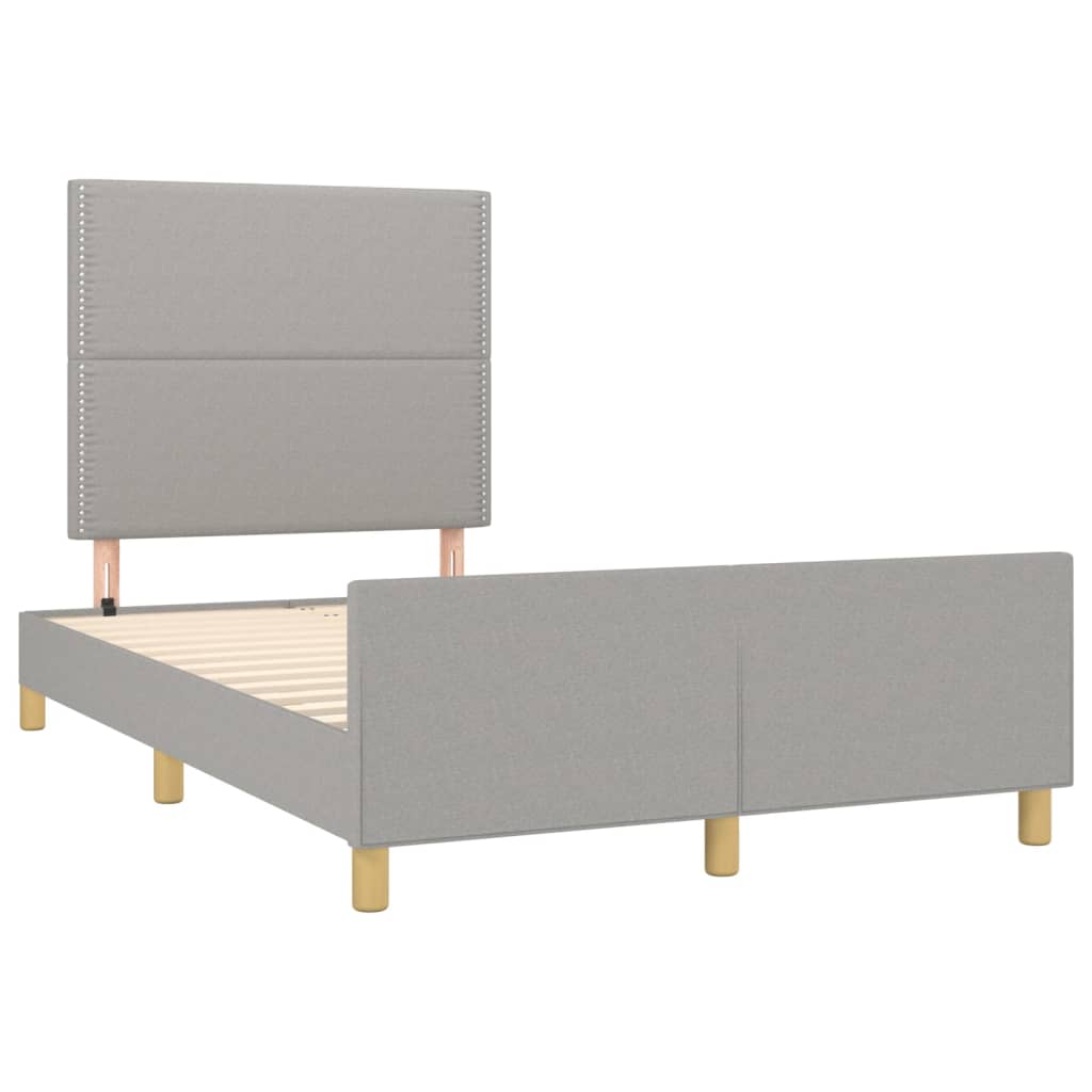 Cadre de lit sans matelas gris clair 120 x 200 cm tissu - 4