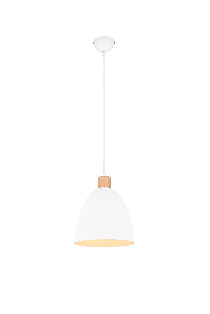 Lampa wisząca Jagger biała jasne drewno 1xE27x40W wym: 150 x 25 x 25 cm metal RL