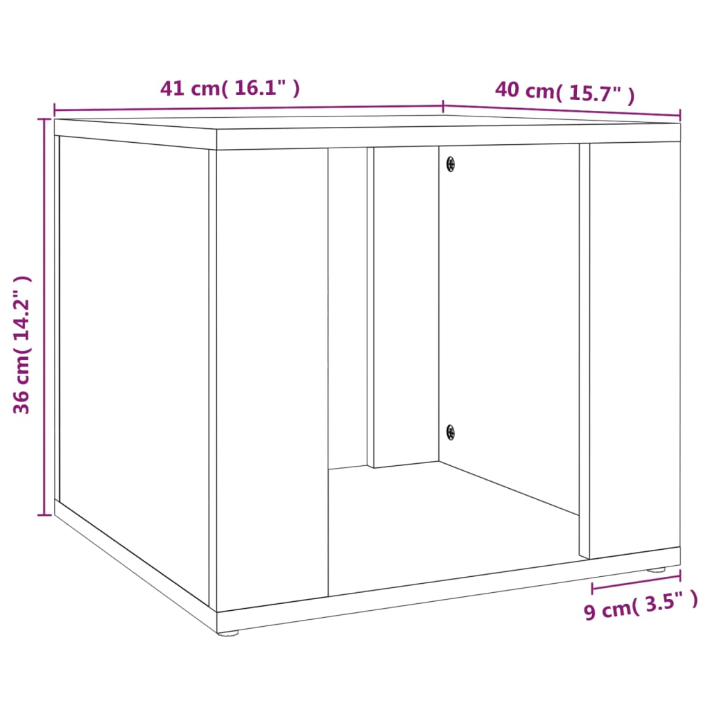 Maison Exclusive - Table de chevet Chêne fumé 41x40x36 cm Bois d'ingénierie - 8