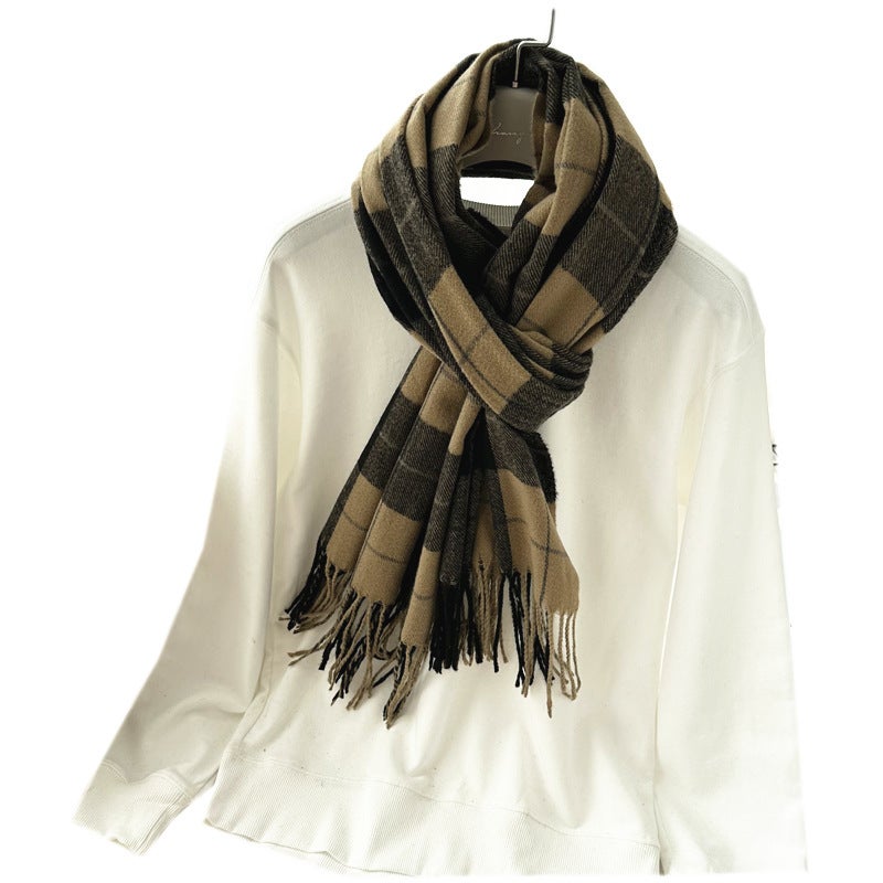 Écharpe à Franges En Faux Cachemire Citron Et Fleur – Grand Format 195x68 Cm – Accessoire Tendance Pour Femme, Automne/hiver