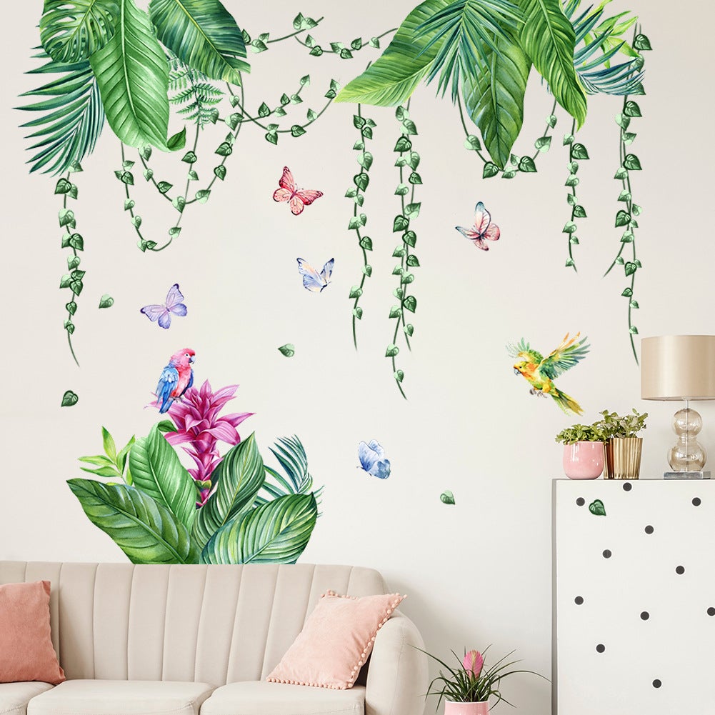 Adesivi Murali Rimovibili Foglie Di Edera E Vite - Decorazione Verde Per Pareti, Moderno