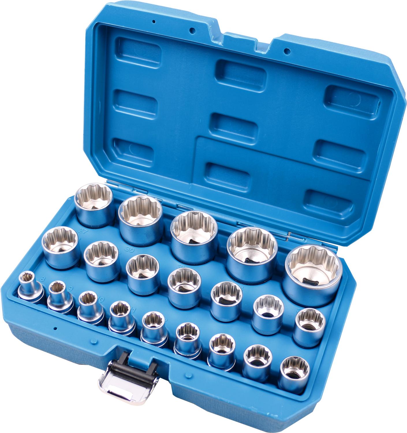 BRILLIANT TOOLS 1/2" Zestaw kluczy nasadowych dwunastokątnych krótkich 21 szt. 8 - 36 mm - BT022405