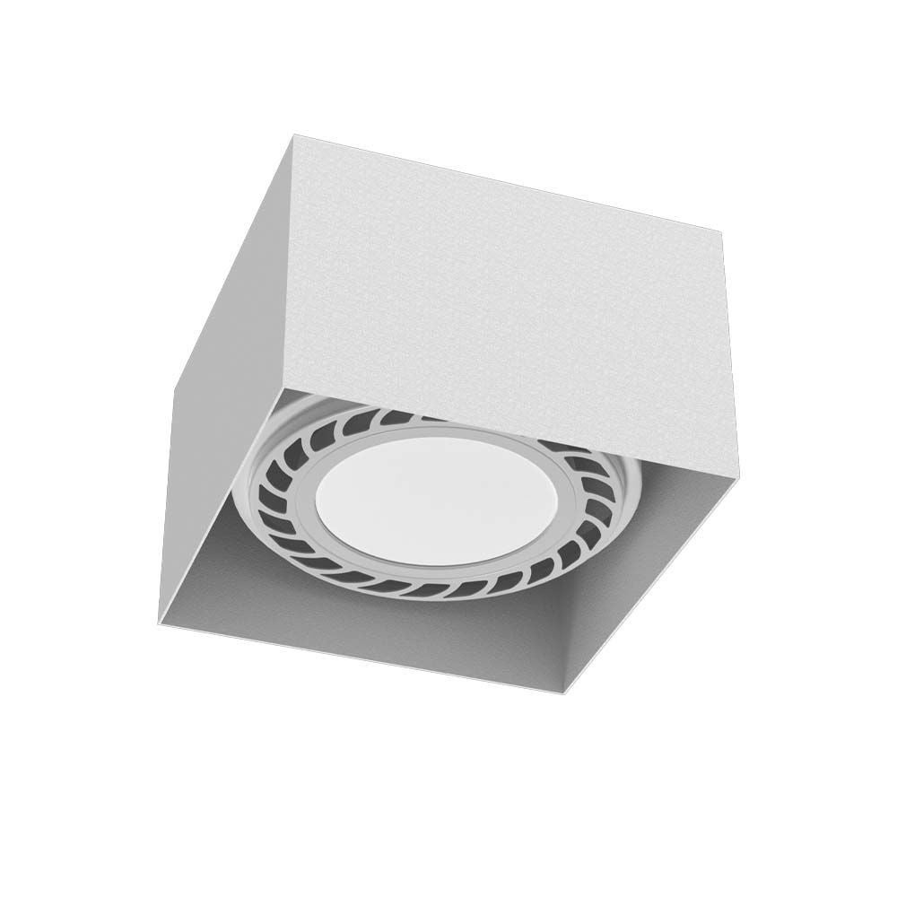 Reflektor sufitowy spot natynkowy Cage kwadratowy biały 1xGU10x18W wym: 8,5 x 12,2 x 12,2 cm metal Brosline