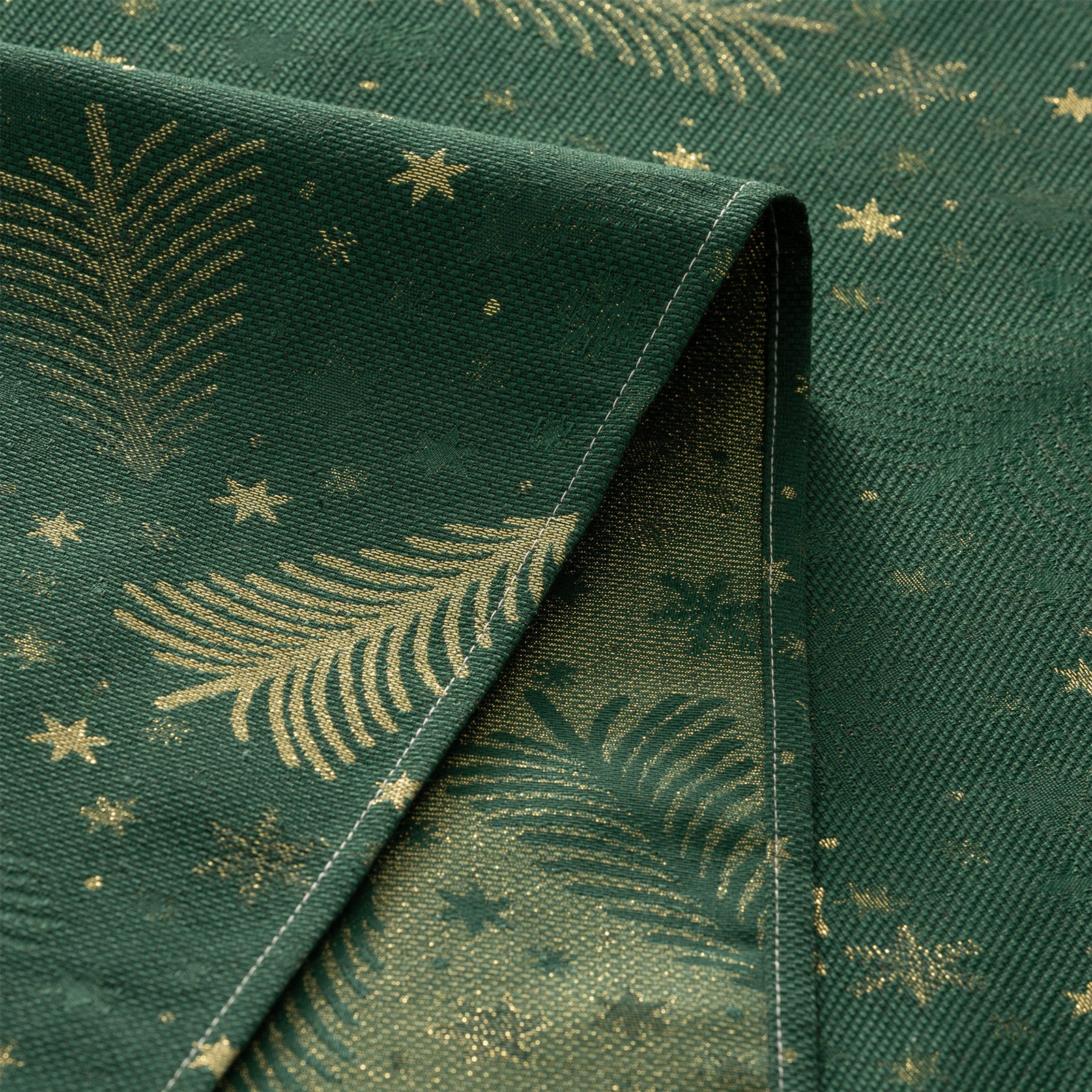 Tovaglia di Natale rettangolare in cotone jacquard verde 140x350 cm - Christree - 4