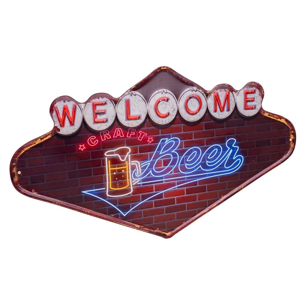 Targa Metallo Vintage 'Stella Beer' 20,3x30,5 Cm | Insegna Retrò Con Effetto Arrugginito Per Pub E Garage, Decorazione Da Parete Con Fori Preforati
