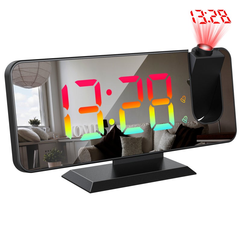 Lancoon Horloge De Bureau Multifonction LED Avec Calendrier, Température Et Porte-Stylo - 3 Niveaux Luminosité