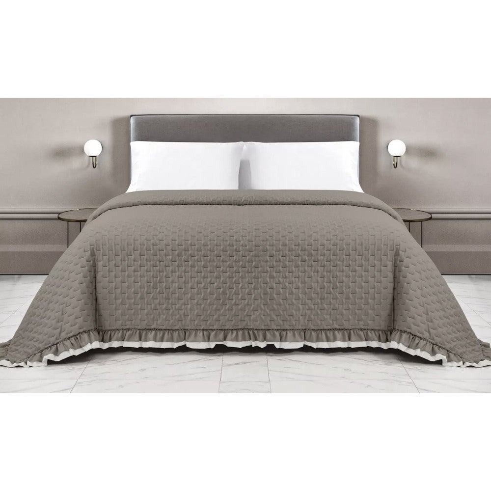 Couvre-Lit Piqué Printemps Été 100% Coton Sofia Design Rodrigo - Lit Double Gris