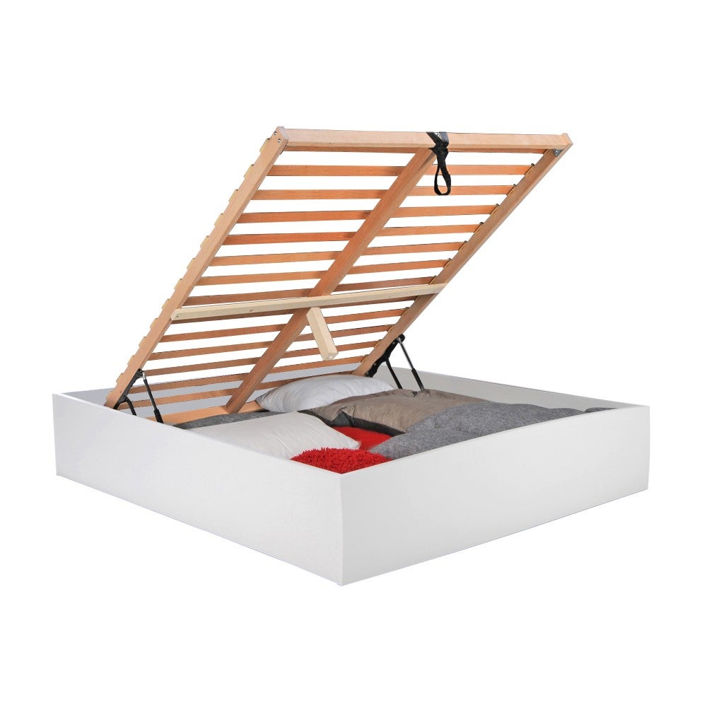 Lit coffre BILBAO 160x200 cm + sommier / blanc - 8