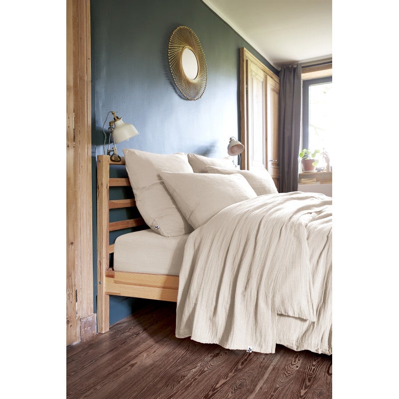 Lot 2 taies d'oreillers 50x70 cm double gaze de coton écru - PEPA 2 - 6