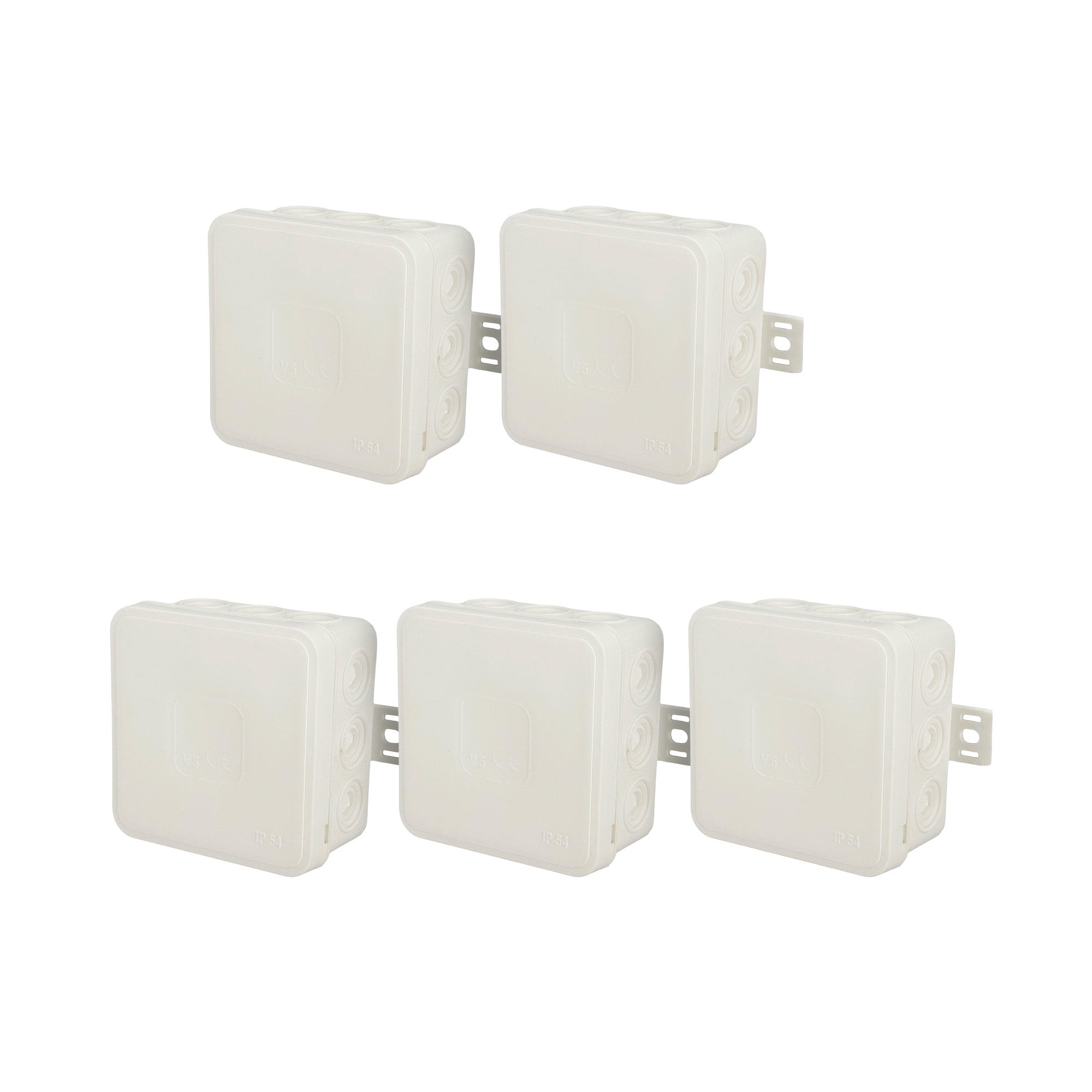 Puszka natynkowa hermetyczna elastyczna 85x85x41mm 12-wlotowa, zamknięcie "na klik" IP54 biała EDO 5 szt.