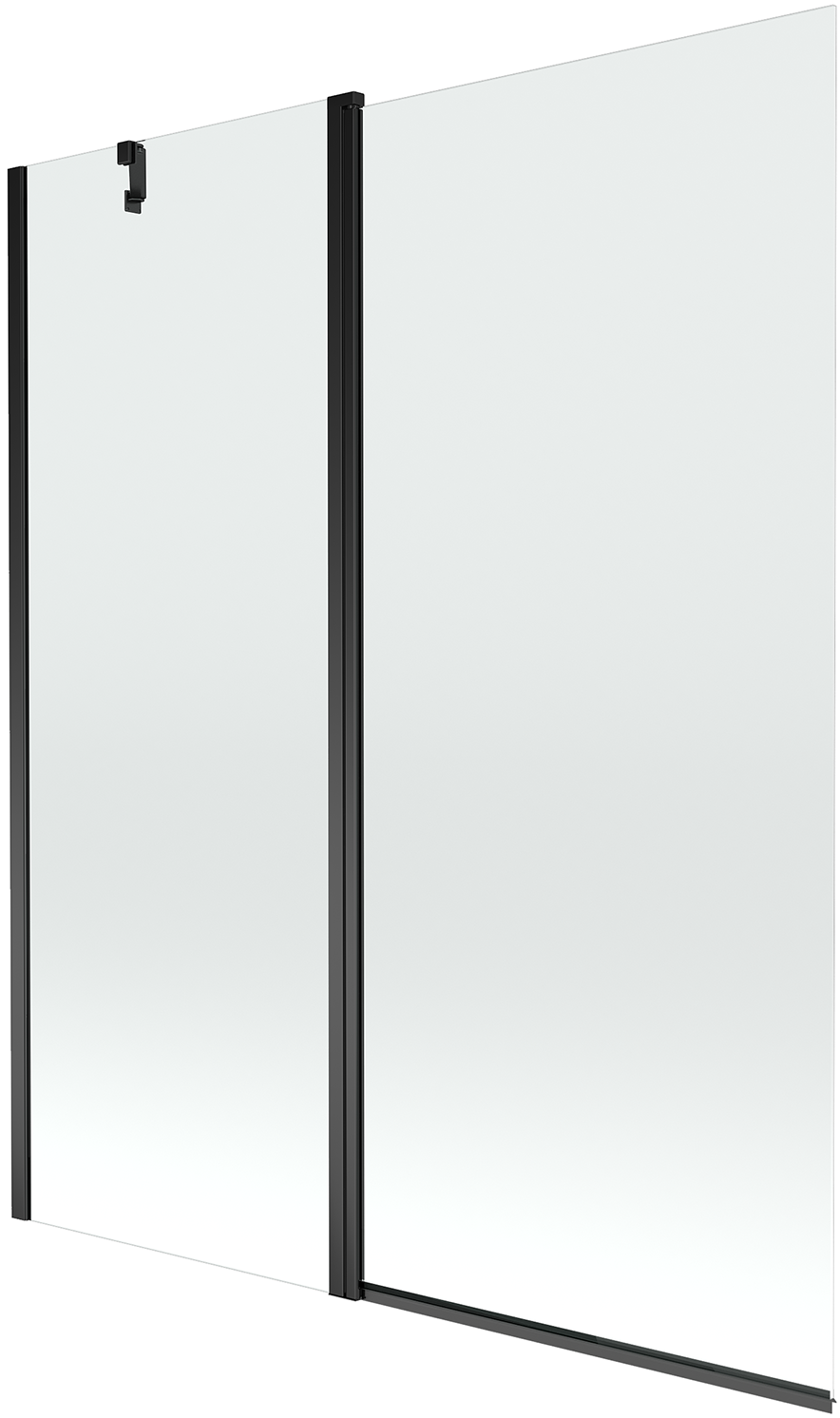Mexen Flip parawan nawannowy 2-skrzydłowy 140 x 150 cm, transparent, czarny - 894-140-101-70-00