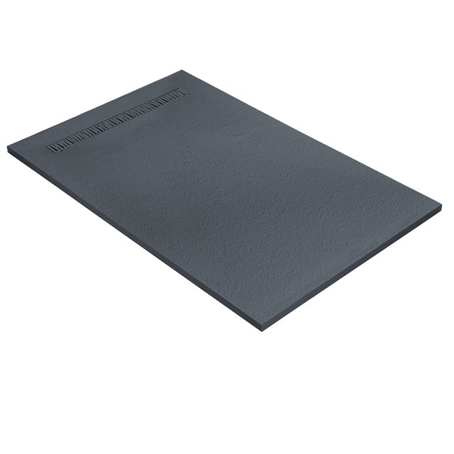 Receveur résine 200 x 100 cm gris granit effet granit - grille caniveau excentrée