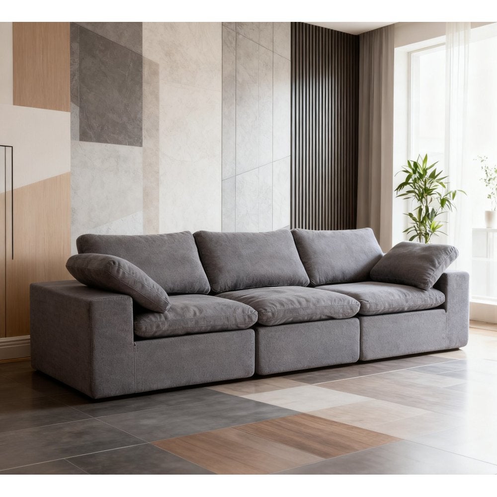 Sofa modułowa Cloud z certyfikowaną pianką, tapicerowana sofa do salonu i sypialni, głębokie i wygodne siedzisko