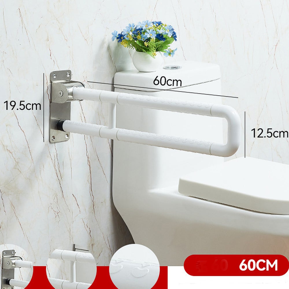 Składany uchwyt do toalety, uchwyt do prysznica, uchwyt bezpieczeństwa do toalety, stal nierdzewna dla osób niepełnosprawnych i starszych