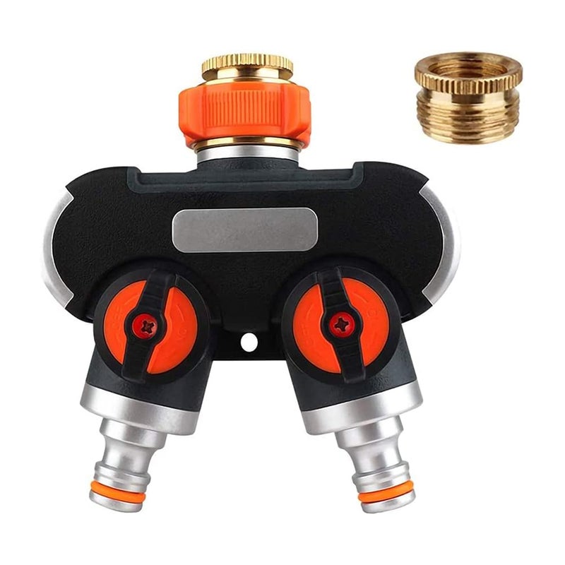 Zawór dwukierunkowy 3/4" i 1/2", regulowany i blokowany przepływ, do nawadniania ogrodu, czyszczenia i pielęgnacji zwierząt domowych.