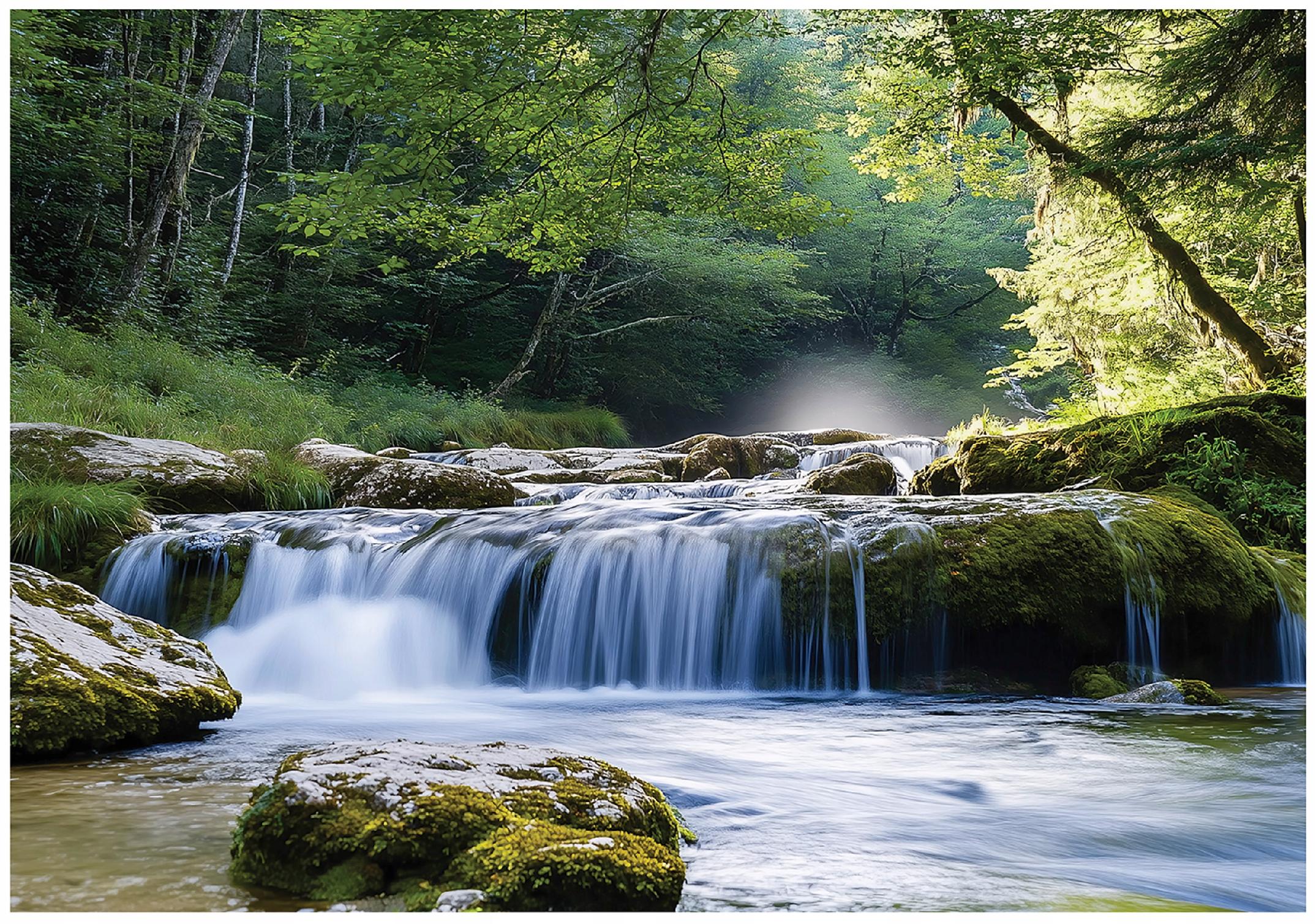 Fototapeta 3D Las Wodospad Krajobraz Natura 250x175 cm Tapeta Do Sypialni Salonu Kuchni Na Flizelinie