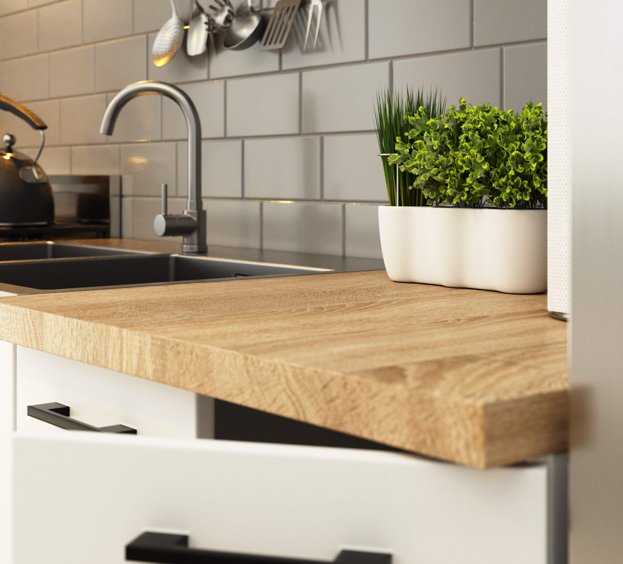 Plan de travail pour la cuisine AKORD S60 OLIWIA Chêne Sonoma 60 cm 60x60x3,2 cm - 4