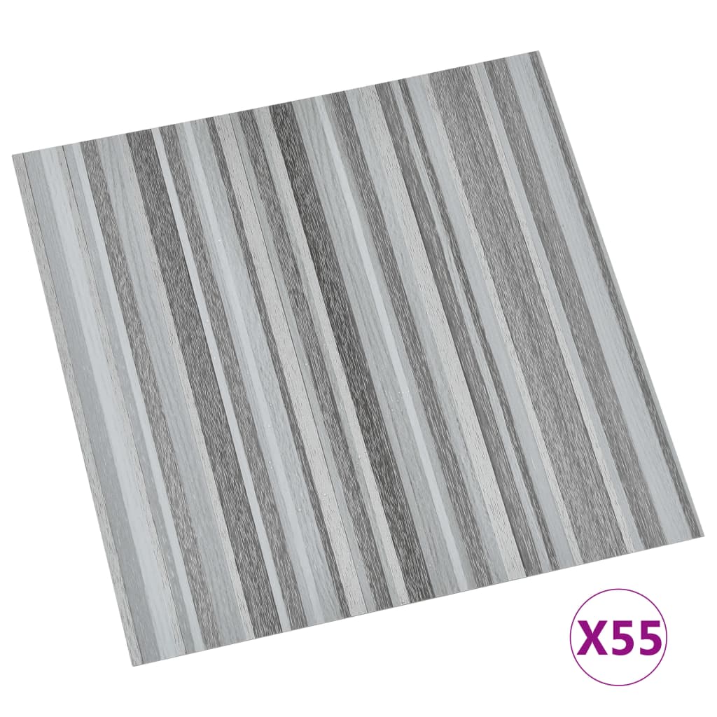 55 piezas lamas para suelo autoadhesivas | tarimas de suelo | tarimas autoadhesivas pvc 5,11 m² gris claro cfw55147