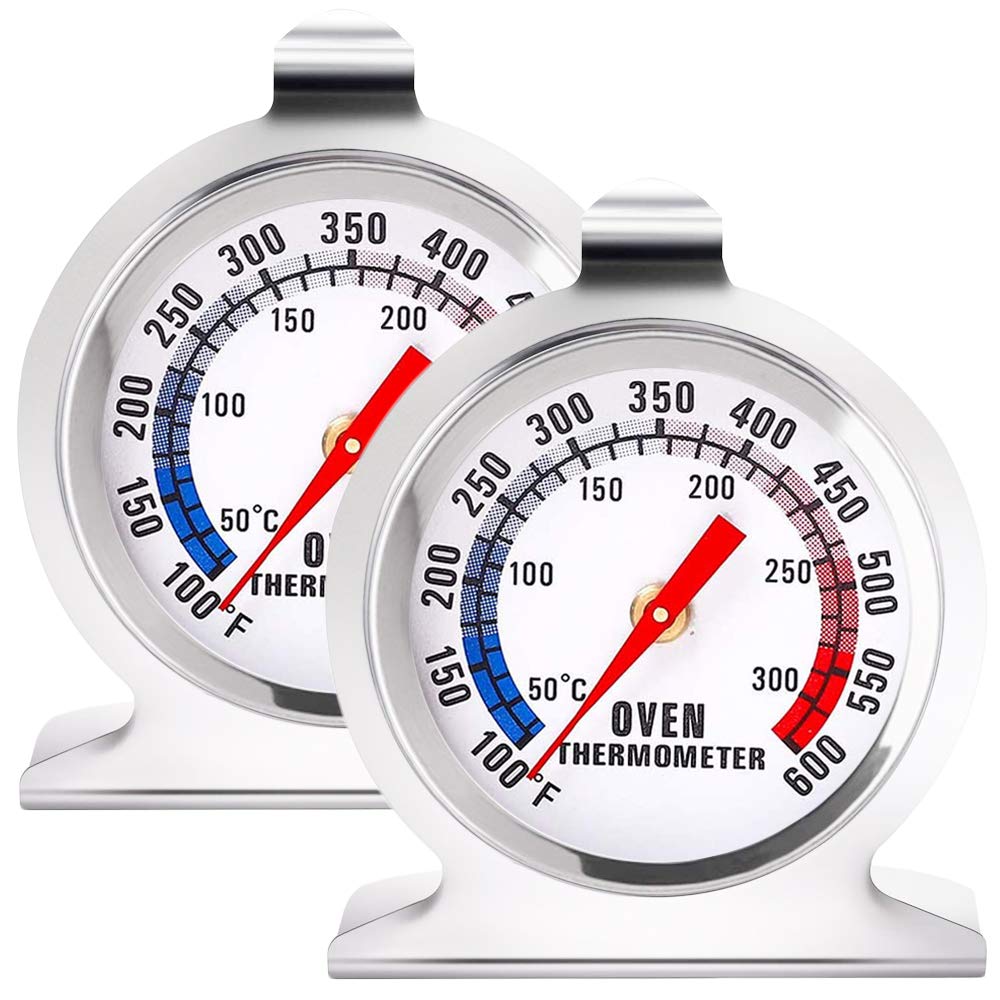 Termometr piekarnikowy z dużą tarczą 50-300°C/100-600°F Trwała stal 2 sztuki