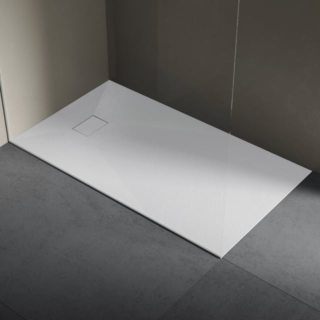 Piatto doccia in resina 90x140 cm SMC effetto pietra colore bianco CUBA