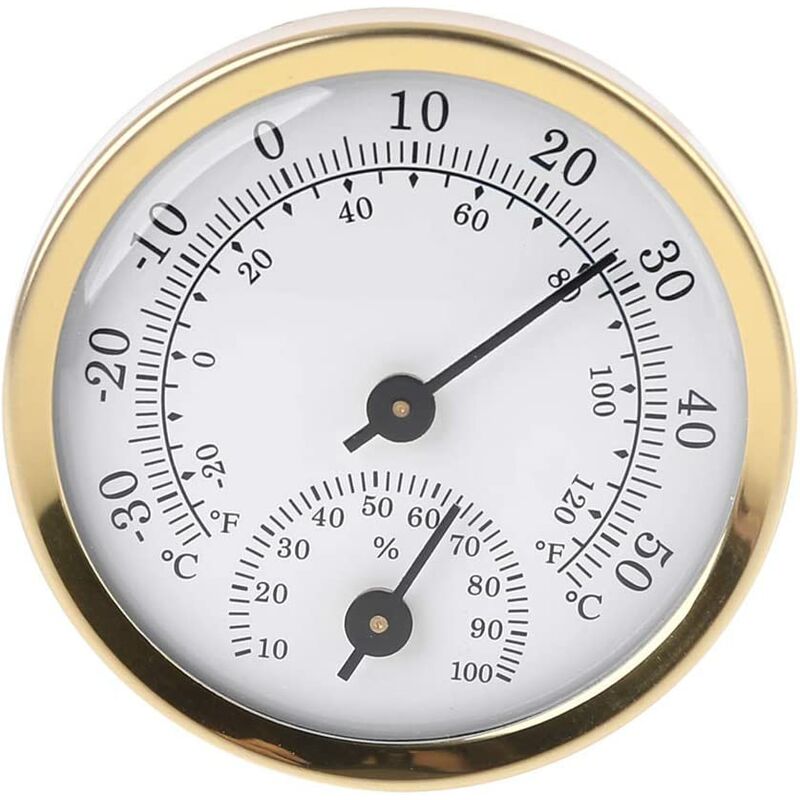 Thermomètre-hygromètre Analogique TH108 - Cadran Double - Température (-30 à 50°C) Et Humidité (20-100%) - Blanc