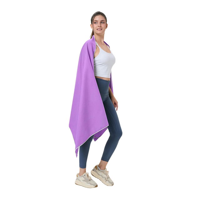 Viola – Asciugamano microfibra 76x190cm con chiusura magnetica, asciugatura rapida, leggero, assorbente, ideale spiaggia piscina sauna
