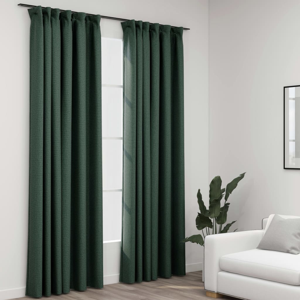 Tende Oscuranti 100% Con Effetto Sfumato Ombré, 2 Pannelli 132x244 Cm, Verde Acqua E Bianco, Con Tasca Per Asta, Isolanti Termici - 2