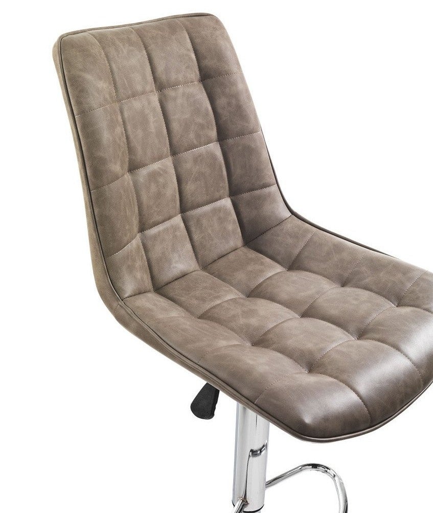 Tabouret de bar simili cuir marron et pieds métal chromé Pola - Lot de 2 - 3