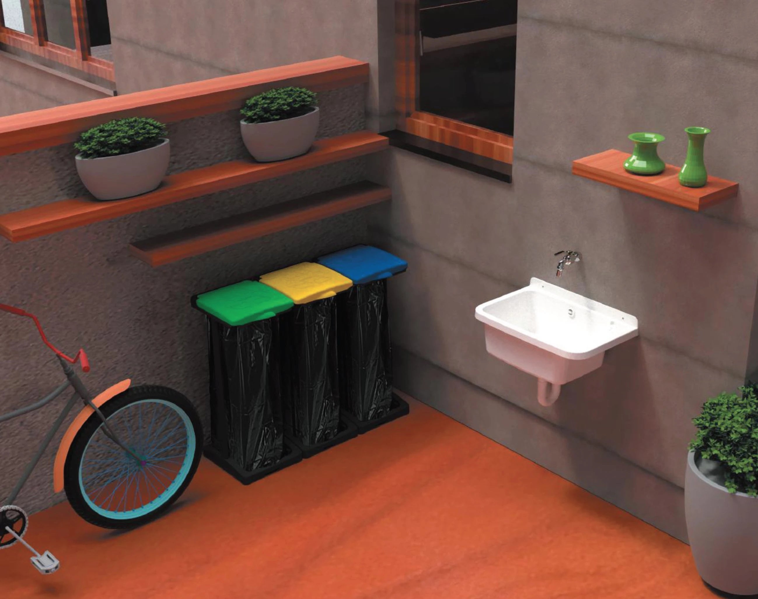 Lavoir avec distributeur de savon pour jardin extérieur Gart 60 - 8