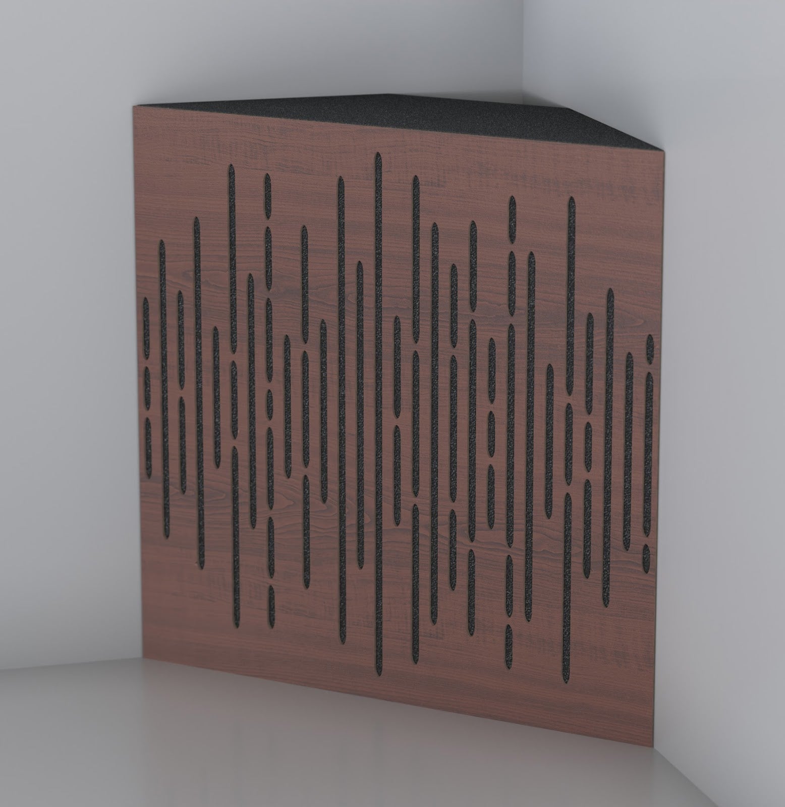 Lot de 2 Pièges à basses WAVE acoustiques insonorisants 50x50x10 cm -MDF perforé laminé et mousse acoustique -Noix - 3