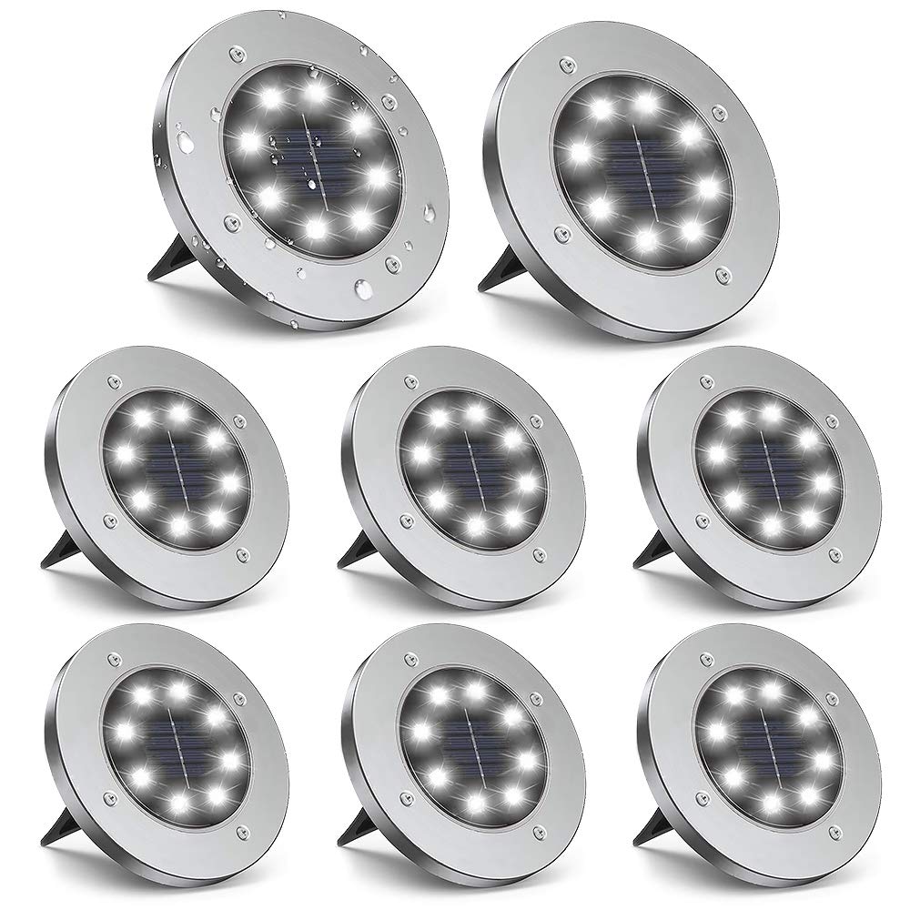 8 luci solari bianco caldo per uso esterno, luci solari impermeabili, luci solari da giardino per prato, vialetto, patio | Leroy Merlin 8 luci solari bianco caldo per uso esterno, luci solari impermeabili, luci solari da giardino per prato, vialetto, patio | Leroy Merlin