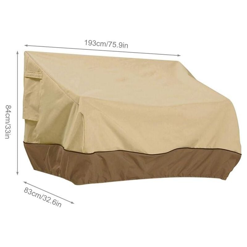 Housse de canapé d'extérieur Protection UV Imperméable et anti-poussière Housse de mobilier de jardin de balcon Housse de banc de terrasse - 2