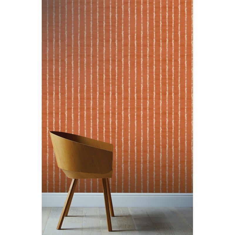 Papel pintado pared raya de estilo tribal - silk road stripe naranja arthouse - rollo de 10 m x 0,53 m