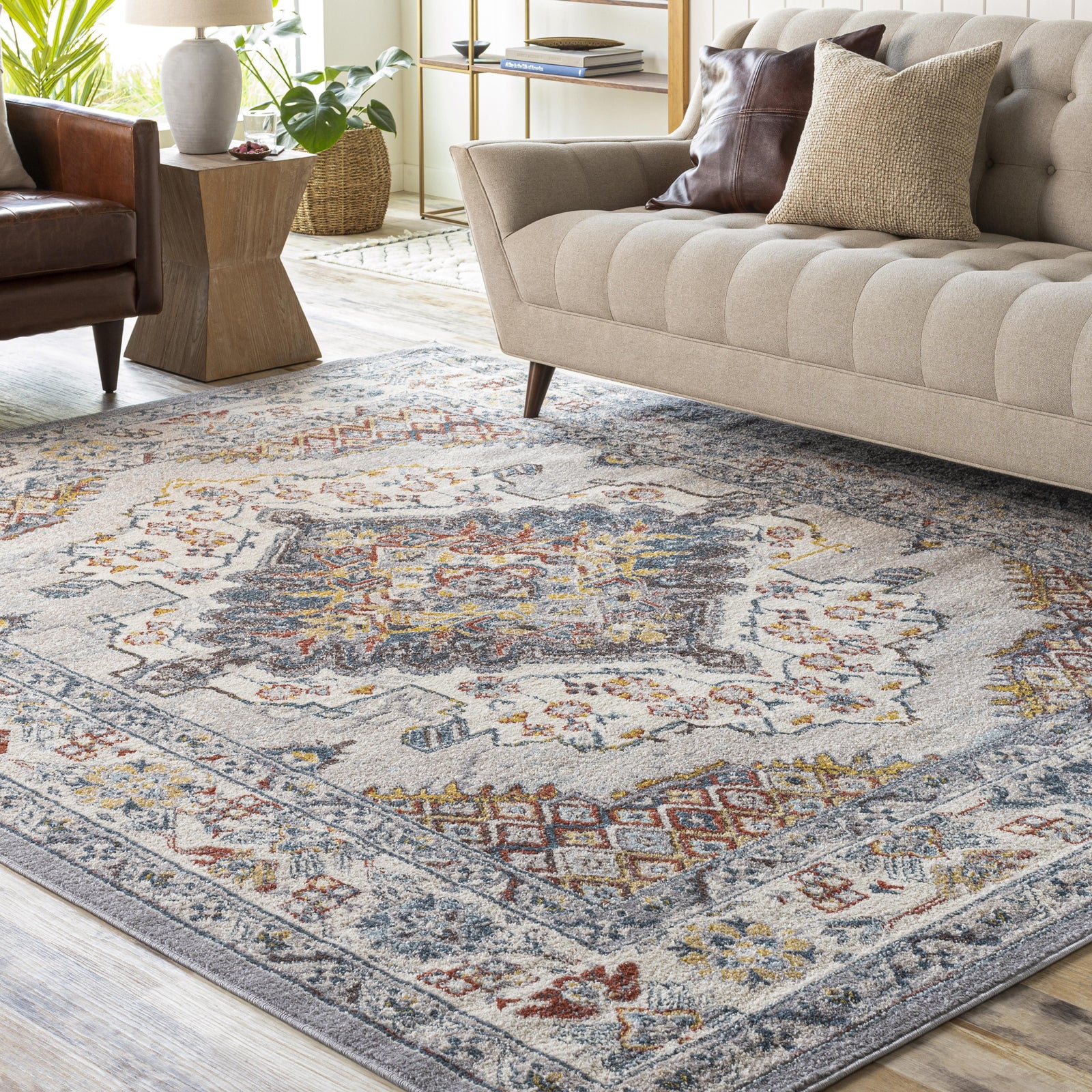 LIVABLISS Tapete Vintage Oriental Multicolorido/Cinza 200x275 cm Jade - 9