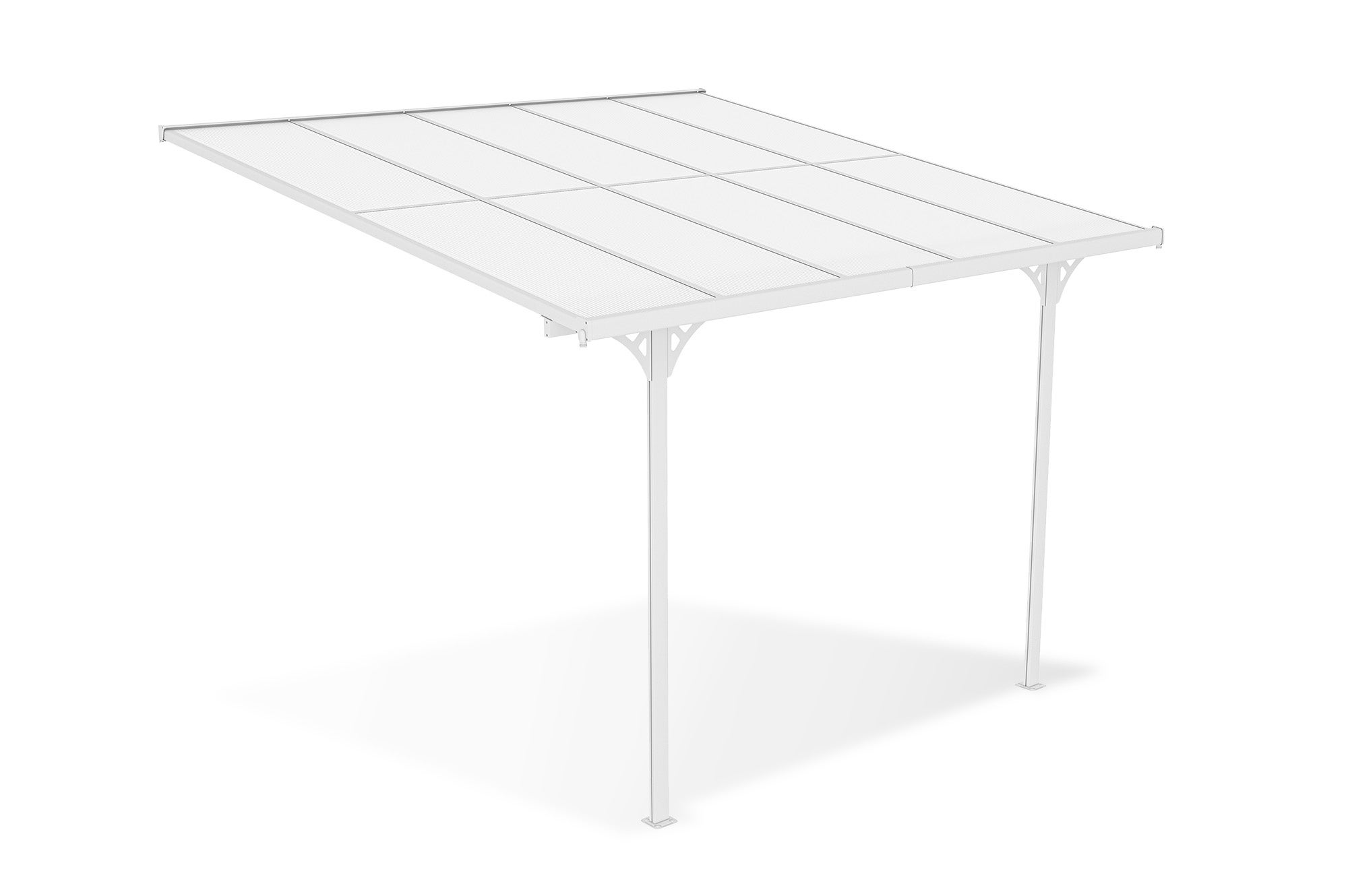 Pergola/Cochera adosada KLEO 3m x 3m aluminio Blanco - 3