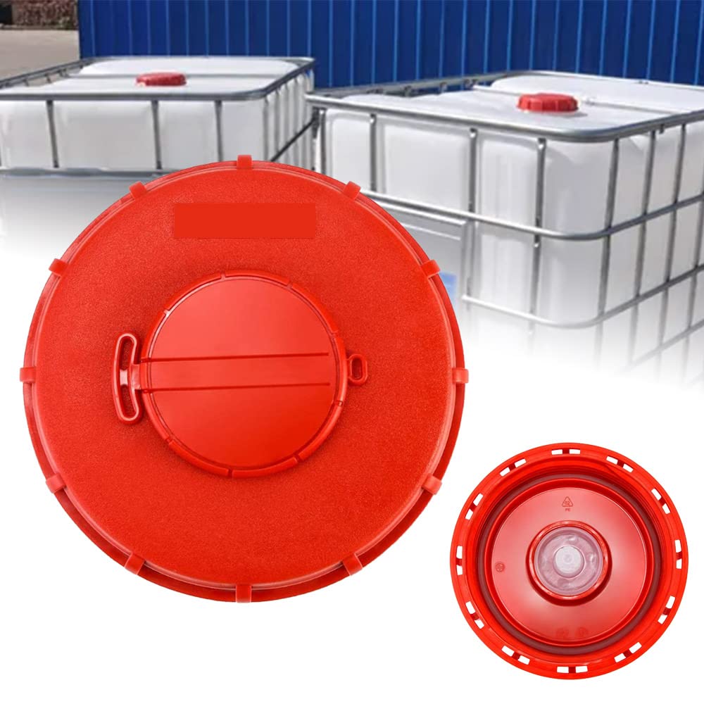 2-częściowa pokrywa zbiornika IBC, pokrywa zbiornika IBC na płynną wodę, czerwony plastik 160 mm