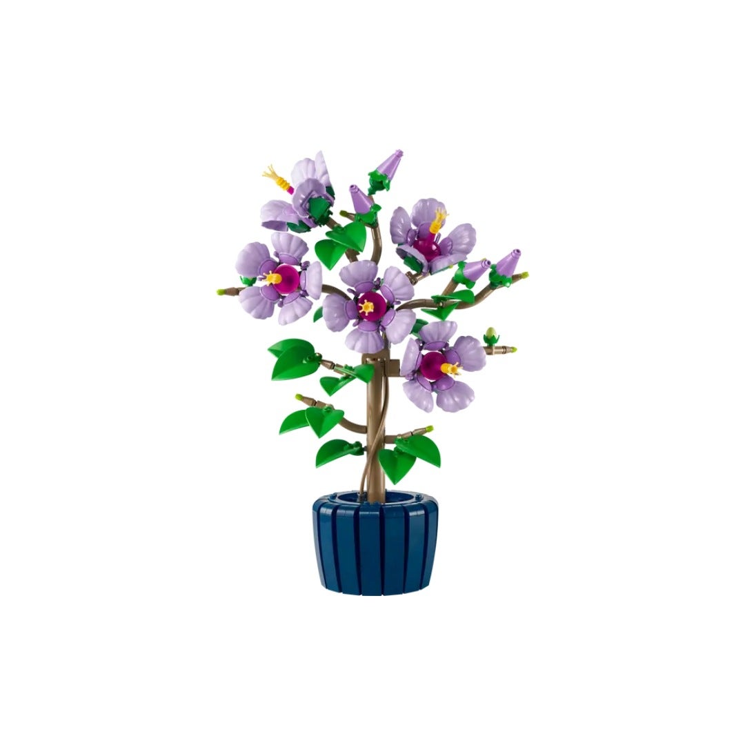 Ensemble de construction Fleur d'Hibiscus - Blocs de construction de plantes et fleurs artificielles, cadeau de décoration intérieure - 5