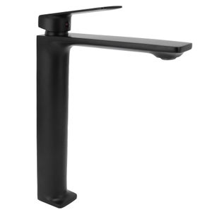 Mitigeur Lavabo Infrarouge Automatique Noir - Robinet Sans Contact Eau Chaude/Froide Avec Piles