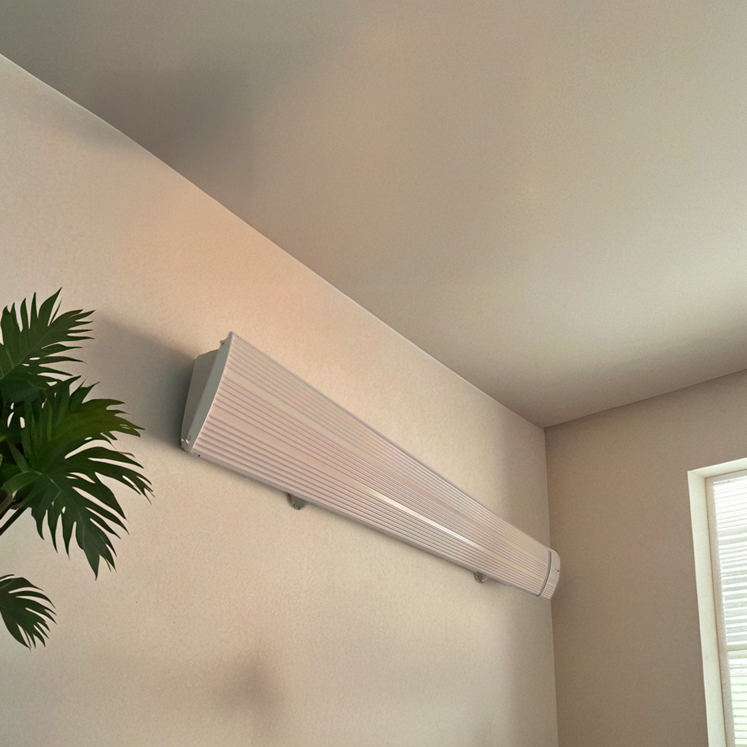 Calefactor infrarrojo blanco 1800w exterior ip65 en aluminio y vidrio cerámico, onda larga sin emisión de luz - mpc