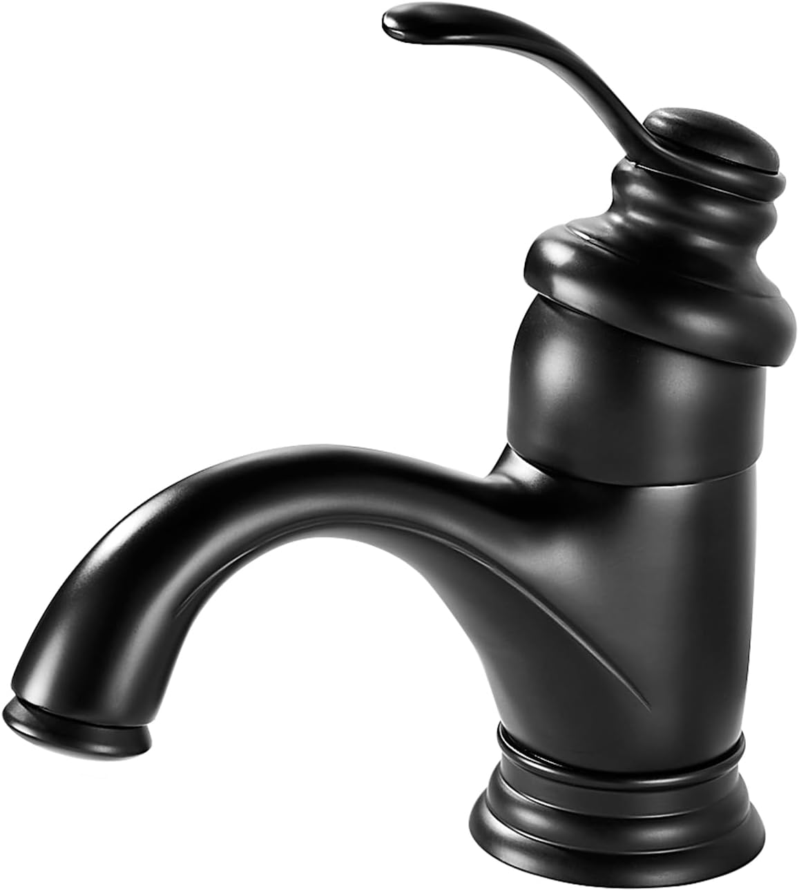 Grifo de baño negro, grifos de lavabo de baño retro, grifo mezclador de lavabo de latón de una sola palanca, grifo de lavabo moderno con agua calient