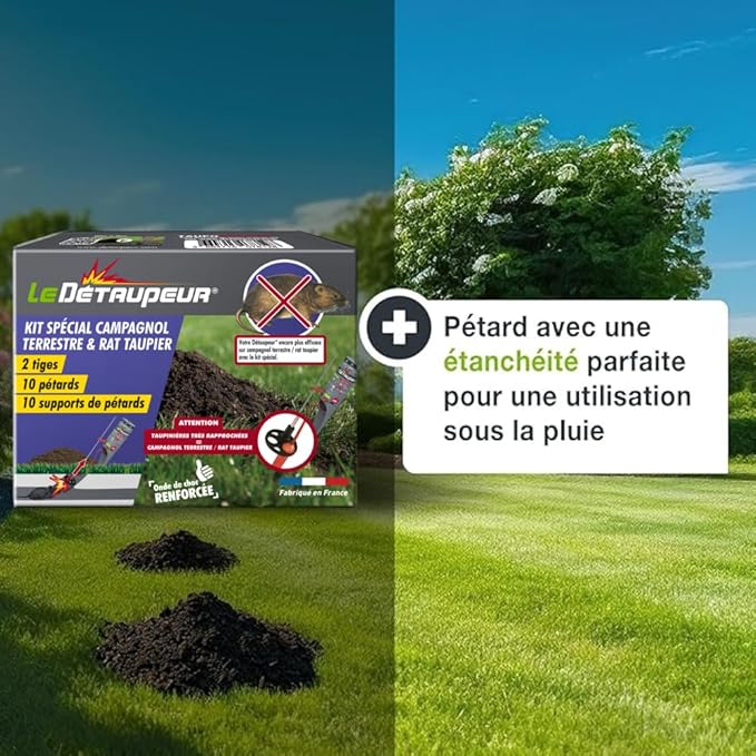 DETAUPEUR - Kit Piège Anti Campagnols - 10 Pétards Inclus - Armement En Toute Sécurité - Fonctionne Uniquement avec Le Kit Complet Valisette KITCAMPE - 4